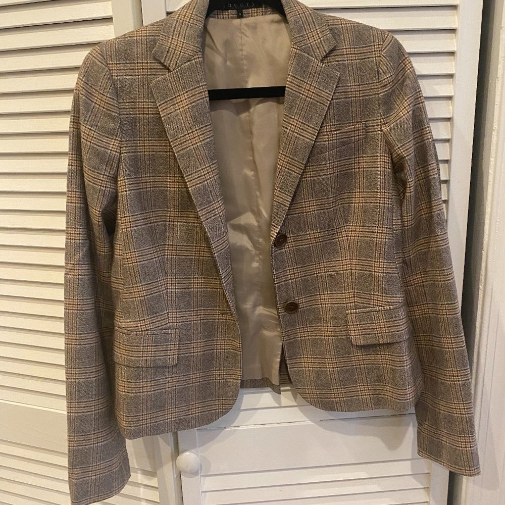 Theory Plaid Blazer - Size 6